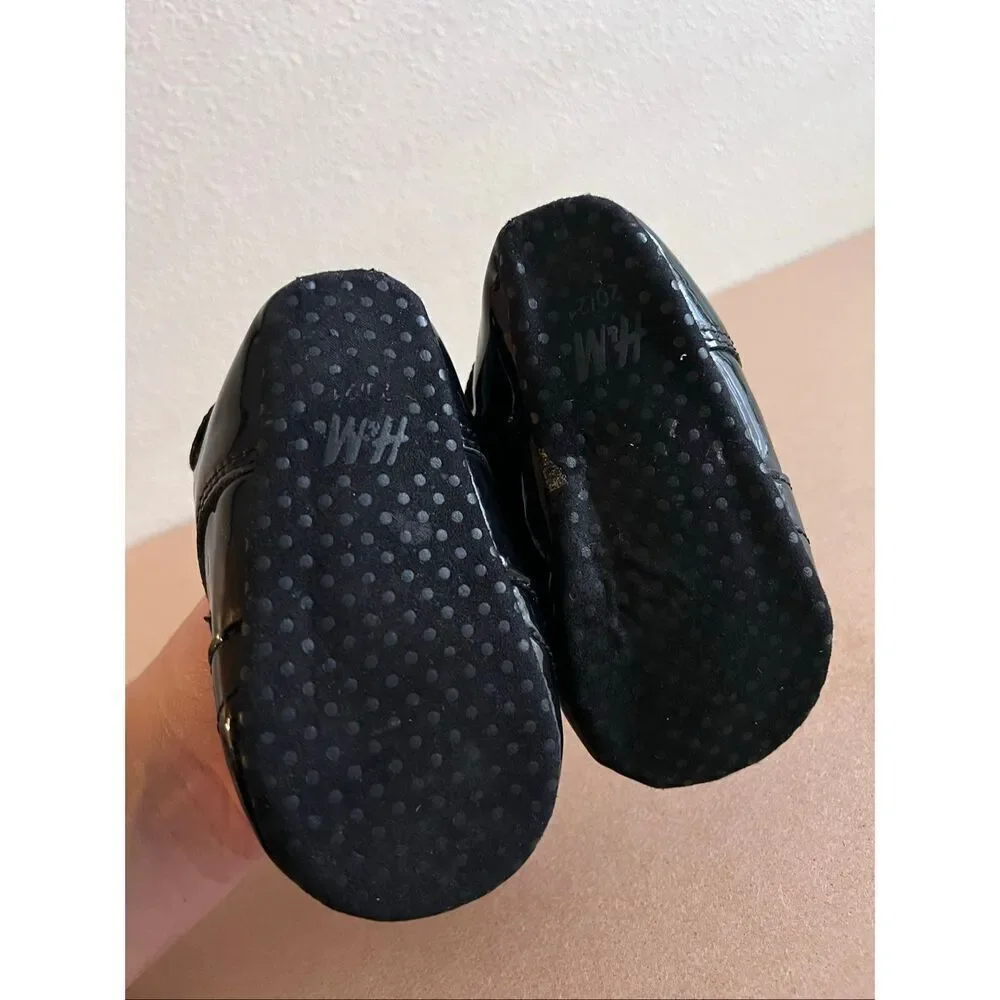 H&M  Black Patient Leather Dress Shoes Boys Toddler Size 20/2-/US5